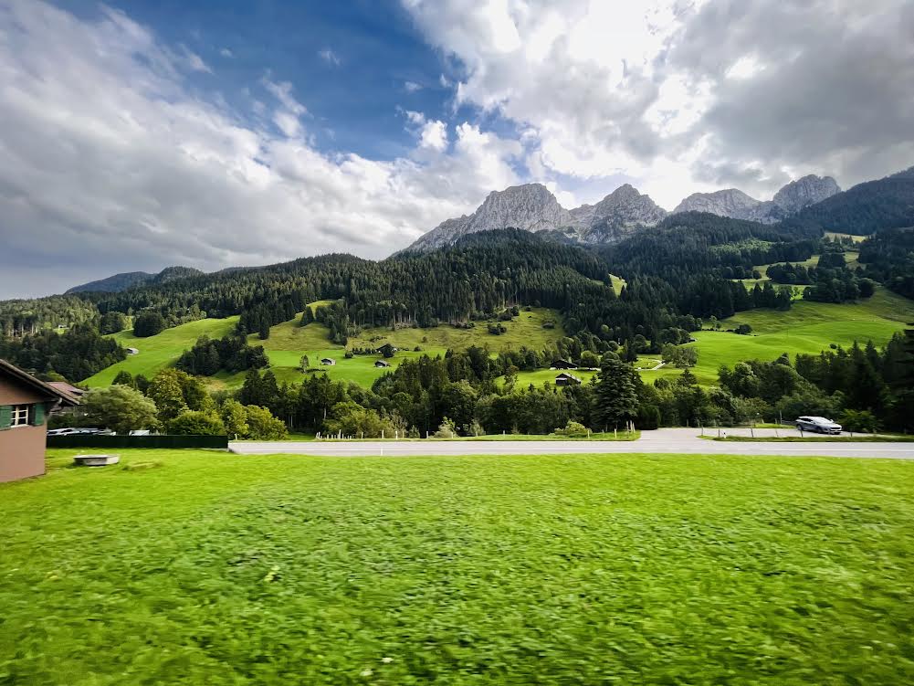 The Swiss landscape.