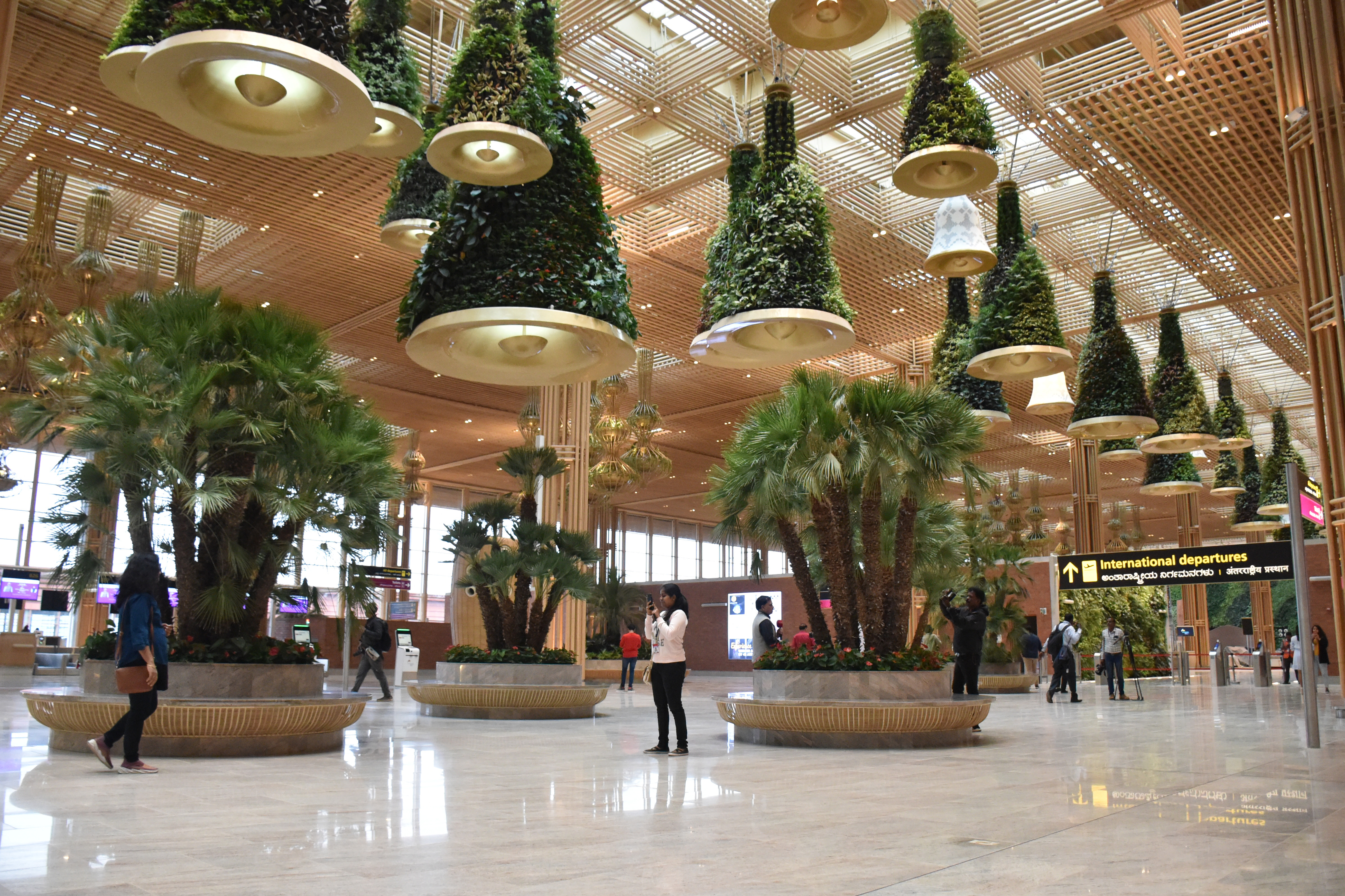 The newly inaugurated of Terminal 2 in Kempegowda International Airport in Bengaluru on Saturday. DH Photo by B K Janardhan