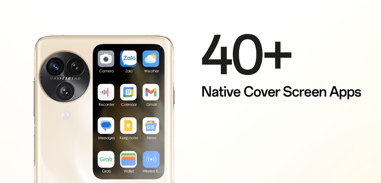 Oppo Find N3 Flip supports more than 40 apps on the small cover screen.