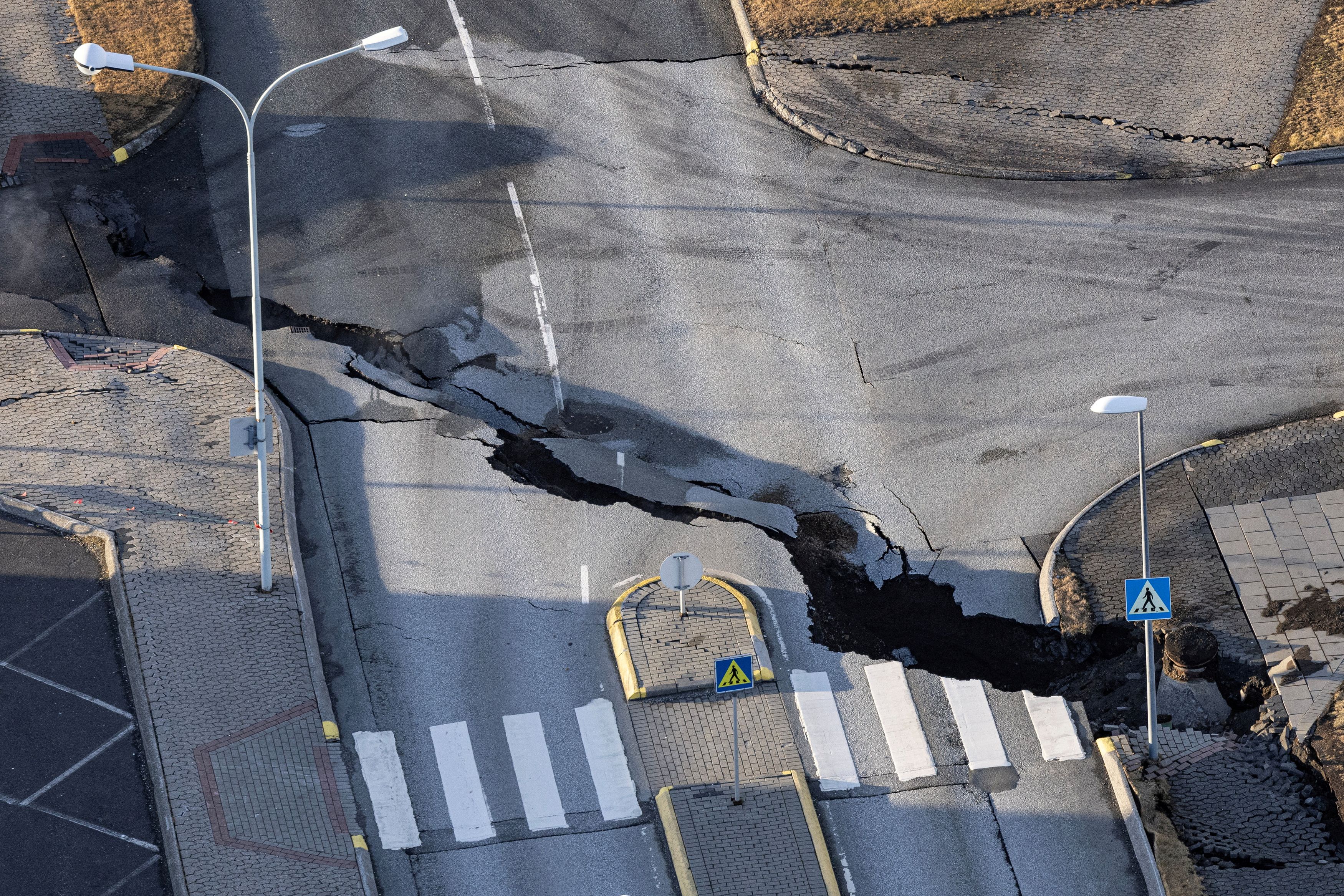 General view of the town of Grindavik, which was evacuated due to volcanic activity, in Iceland, November 17, 2023.