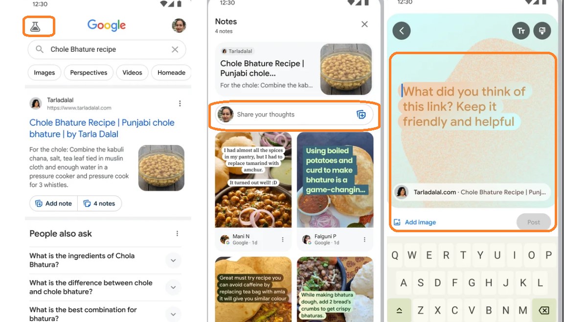 Google's Search Labs introduces 'Notes' feature.