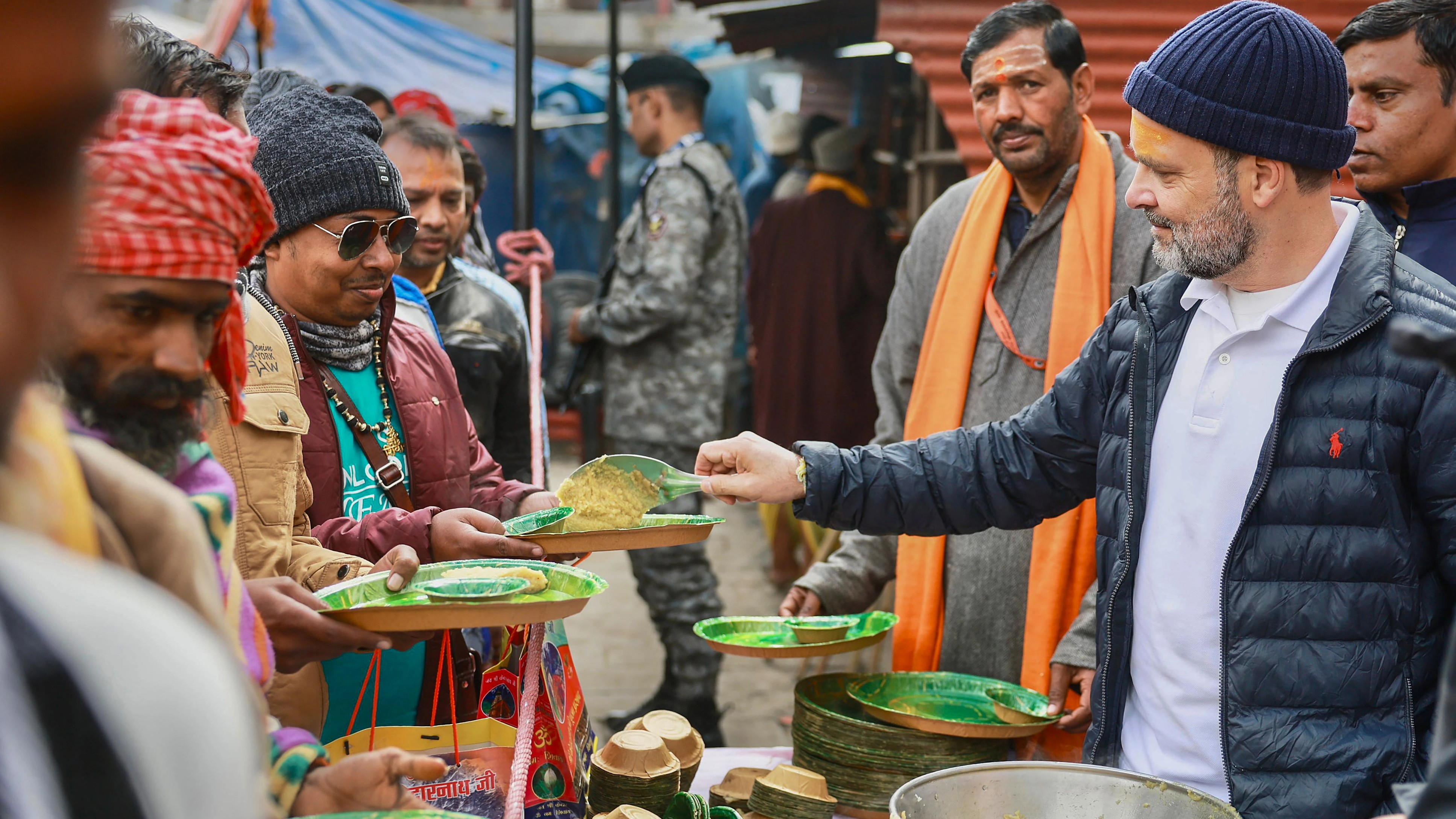 Rahul Gandhi serves food to devotees at 'bhandara' in Kedarnath