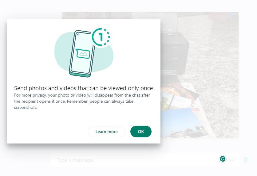 View Once feature comes back to WhatsApp for desktop versions.