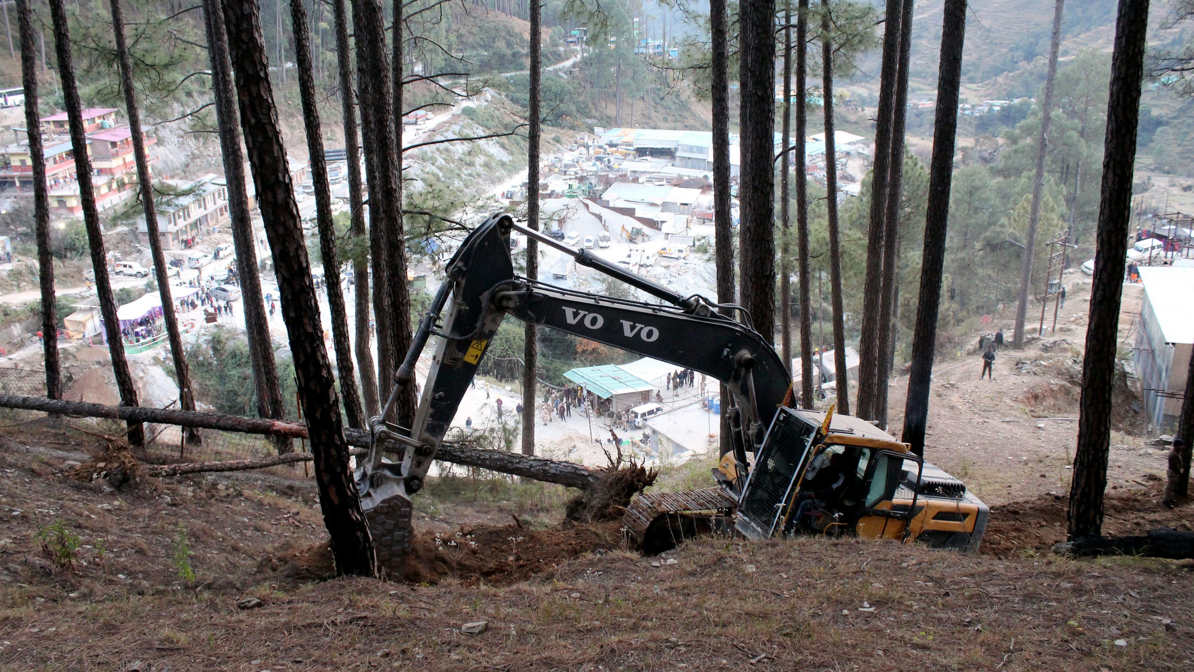 Uttarkashi tunnel collapse: BRO making road to top of hill to start vertical drilling