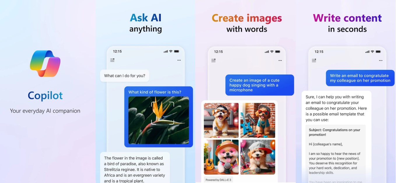 Copilot can help users to get latest information, help create images, and even write content too.
