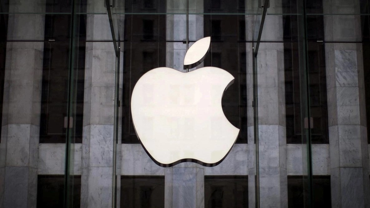 The Apple logo. 