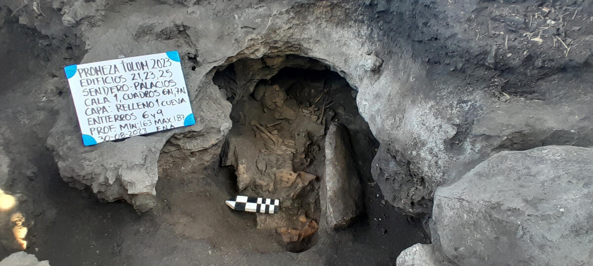 A view shows a cave with human burials placed as offerings in a walled archaeological site in Tulum, in the state of Quintana Roo, Mexico.