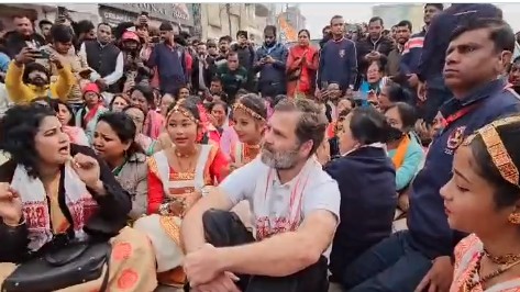 Bharat Jodo Nyay Yatra: Rahul Gandhi stopped from entering holy shrine in Assam, Cong workers stage sit-in