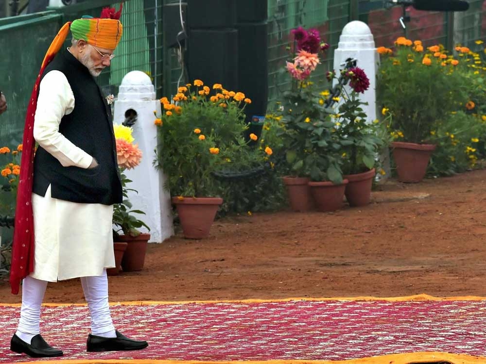 Prime Minister Narendra Modi during  Republic Day Parade at Rajpath in New Delhi