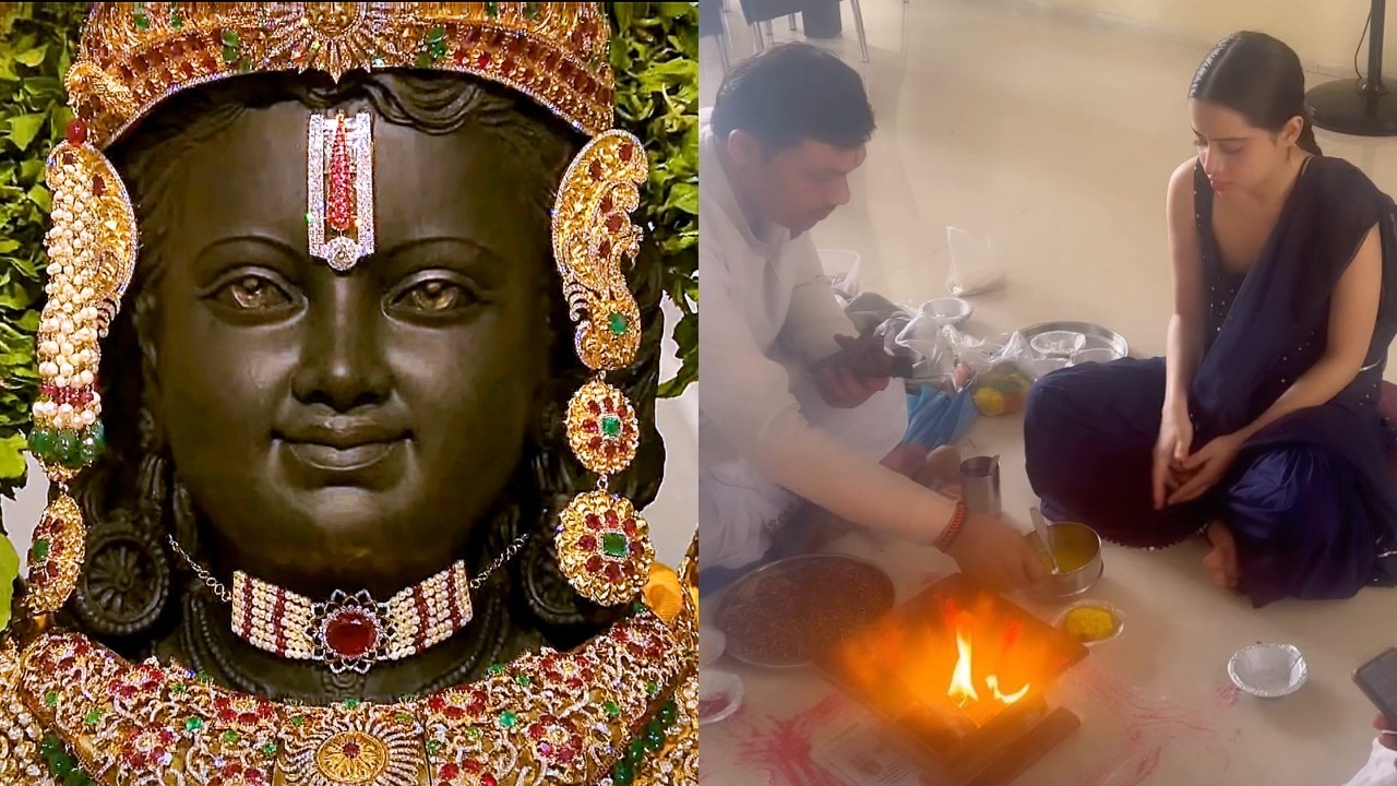 Uorfi Javed performs havan and celebrates the return of Lord Ram to Ayodhya