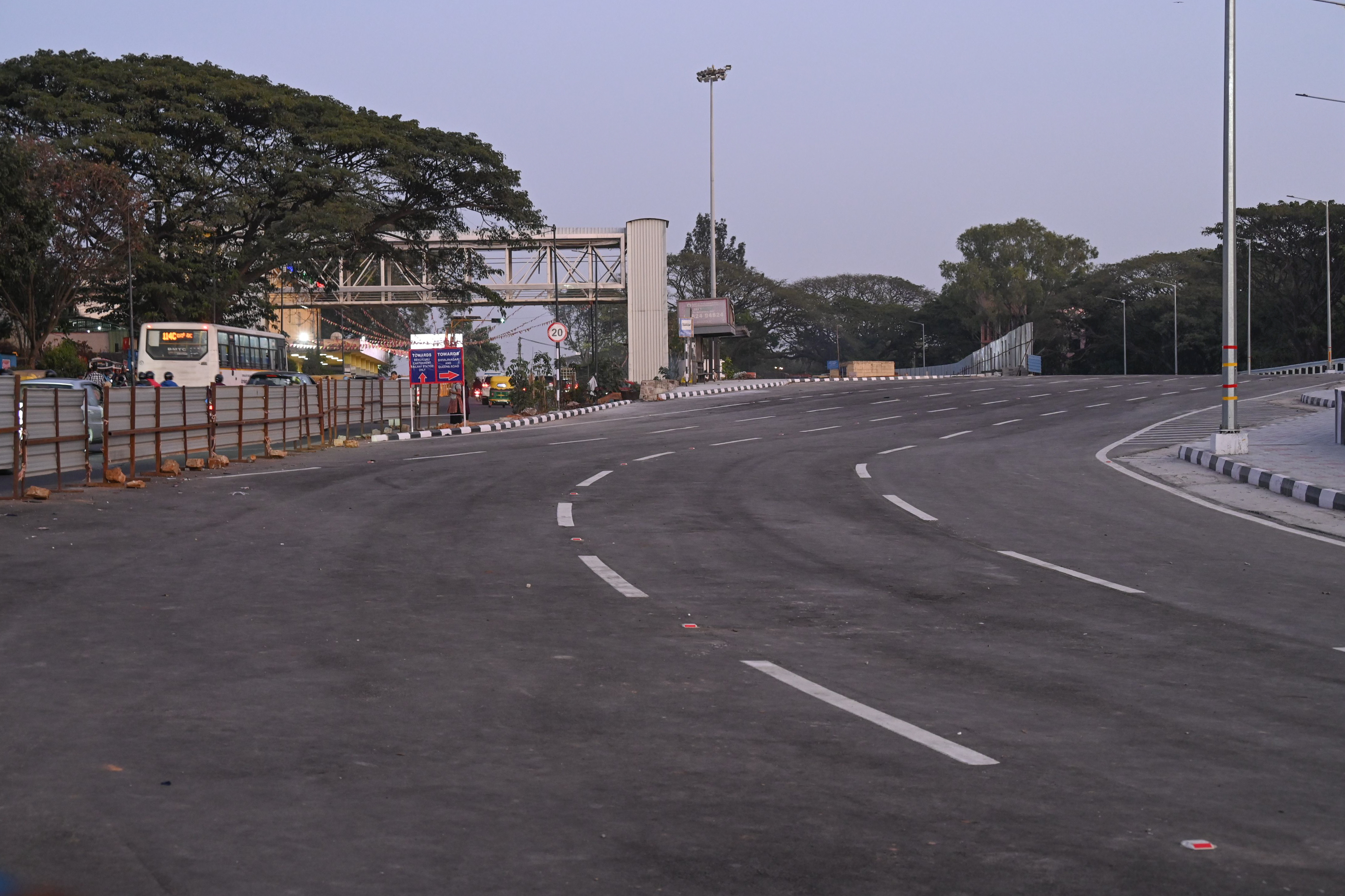 The new 24-metre-wide four-lane road built in front of the Bengaluru Cantonment railway station. 