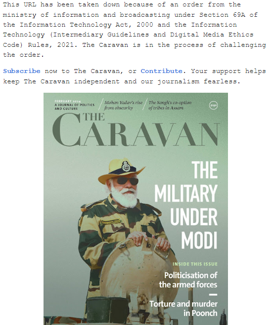 Screenshot showing the now taken down URL of the story.