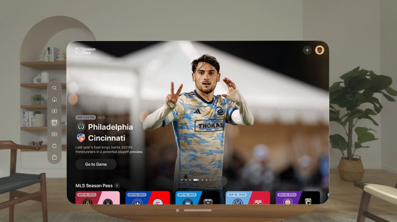 Sports live streaming on Apple Vision Pr.