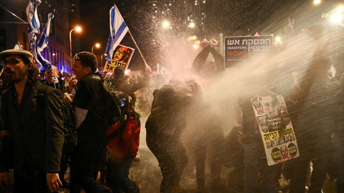 Protest against Israeli Prime Minister Benjamin Netanyahu's government in Tel Aviv.