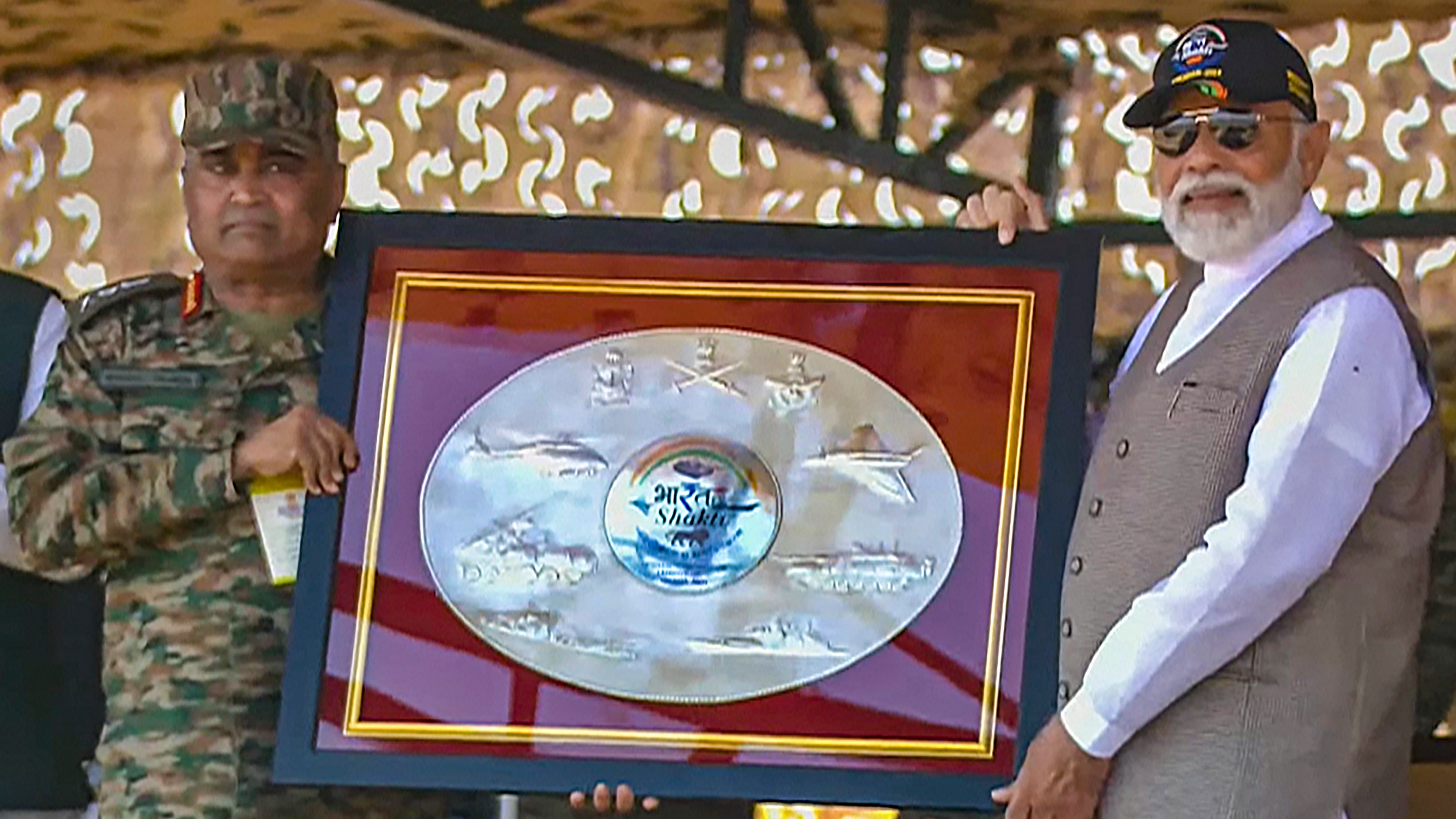 Prime Minister Narendra Modi was also felicitated at the Bharat Shakti event, atPokhran, Rajasthan.
