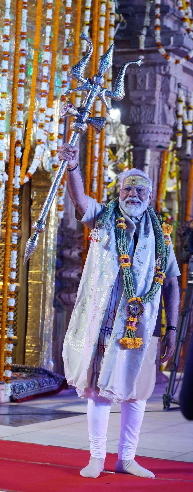Prime Minister Narendra Modi visits the Kashi Vishwanath temple, in Varanasi, Saturday, March 9, 2024