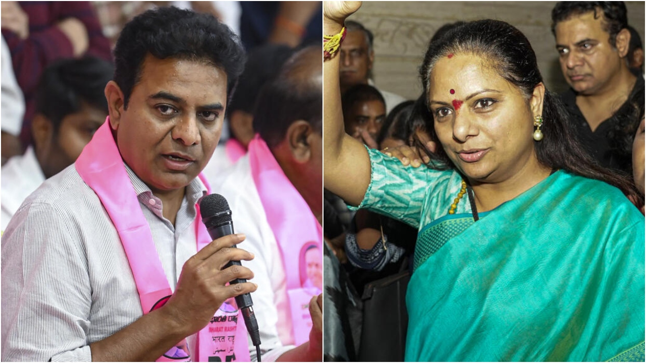 KTR meets sister K Kavitha at ED office in Delhi under court order