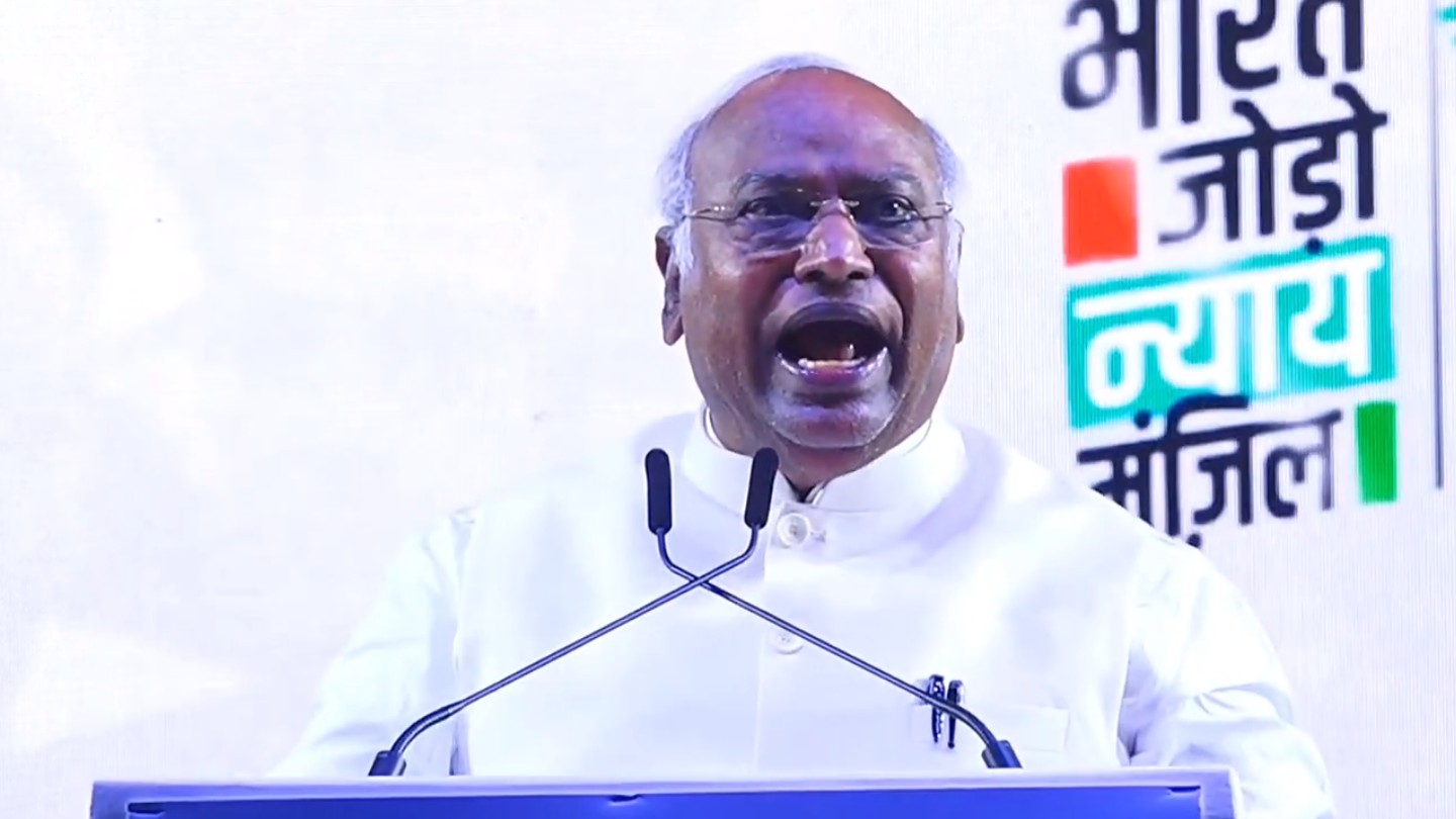 Mallikarjun Kharge at the I.N.D.I.A. rally 
