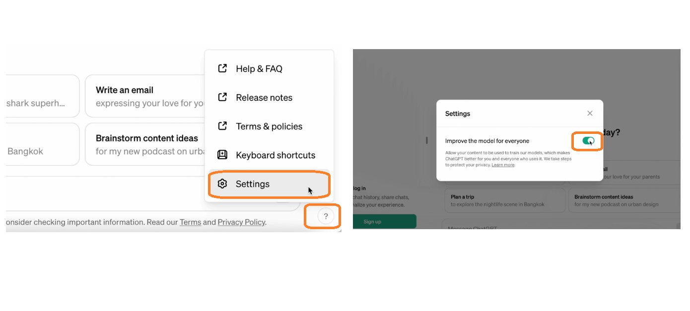 How to disable ChatGPT session recording.