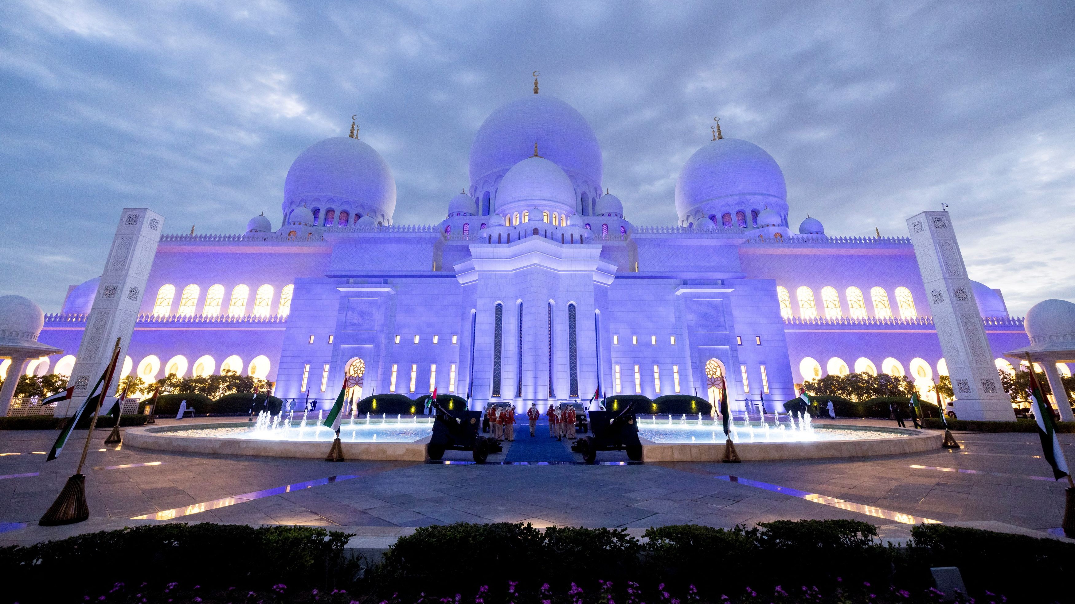A view of the Sheikh Zayed Grand Mosque, in Abu Dhabi, United Arab Emirates.