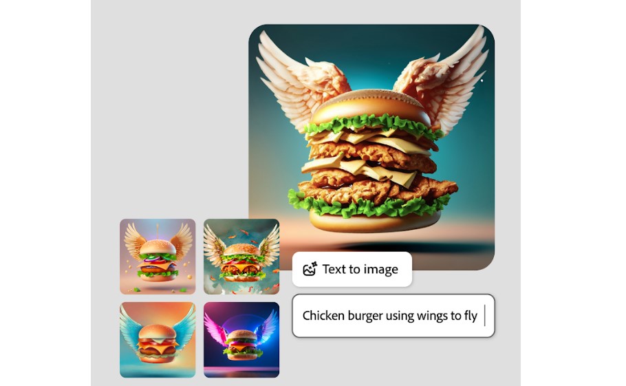 Adobe Express app supports text-to-image feature.