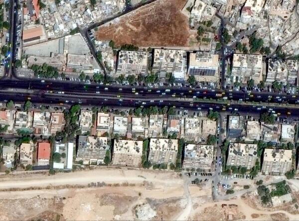 A satellite image shows the Iranian embassy and consulate before a suspected Israeli strike, in Damascus