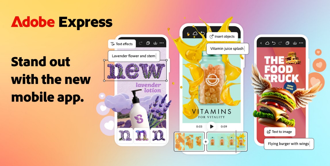 Adobe Express mobile app.