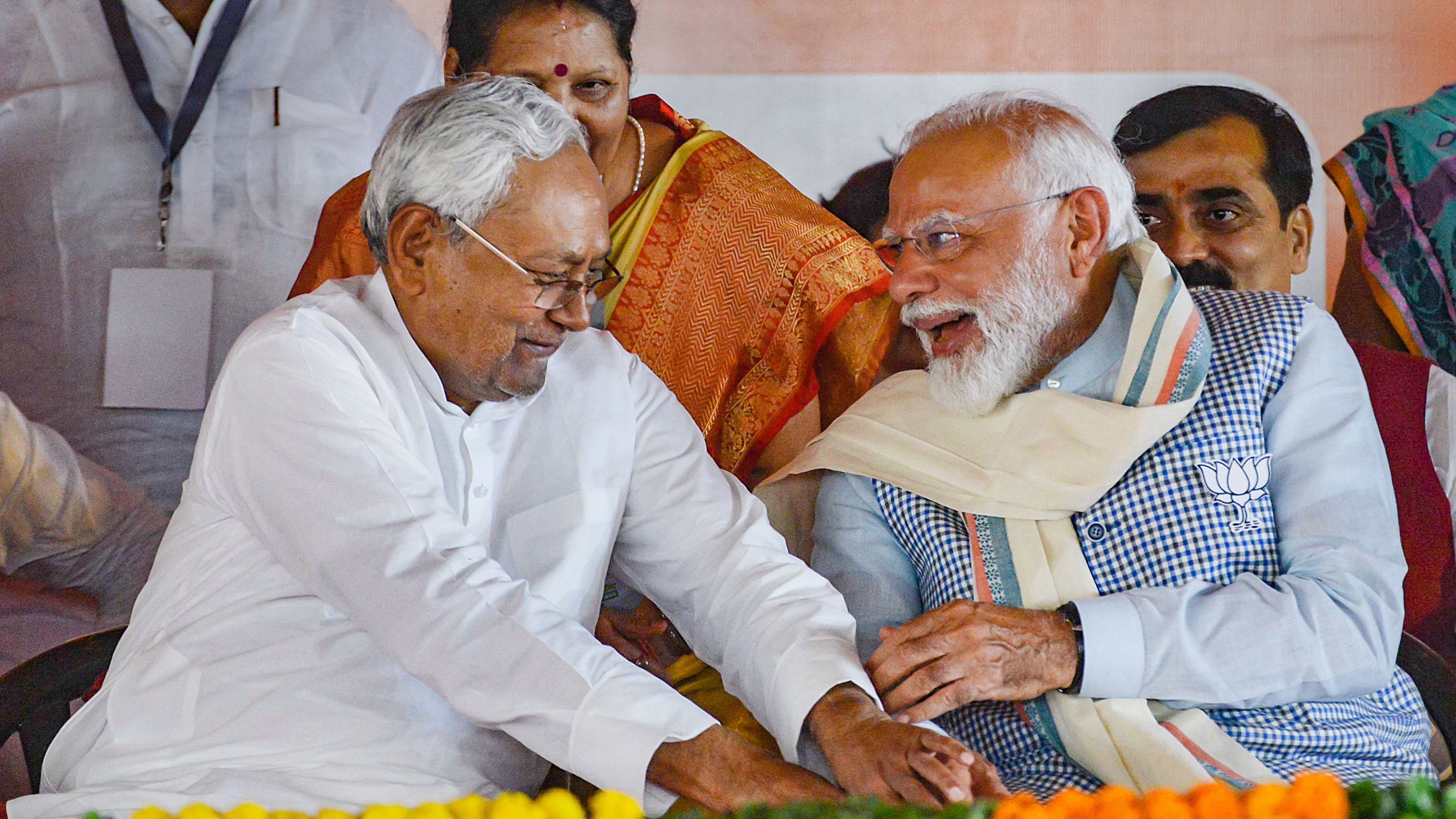 Prime Minister Narendra Modi with Bihar Chief Minister Nitish Kumar.