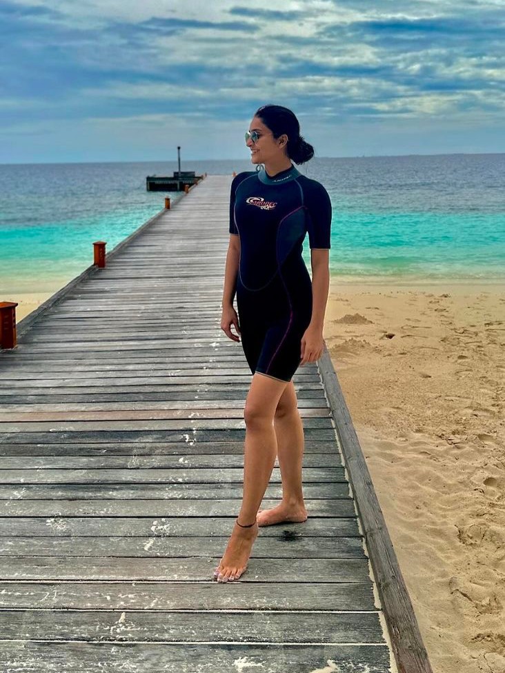 Avantika channelled her adventurous side and attempted snorkelling.