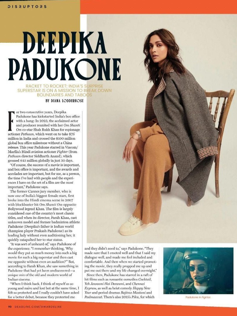 Deepika Padukone recognised as a global Disruptor 2024.