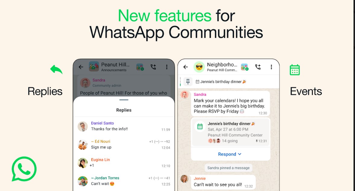 WhatsApp Communities get new features.