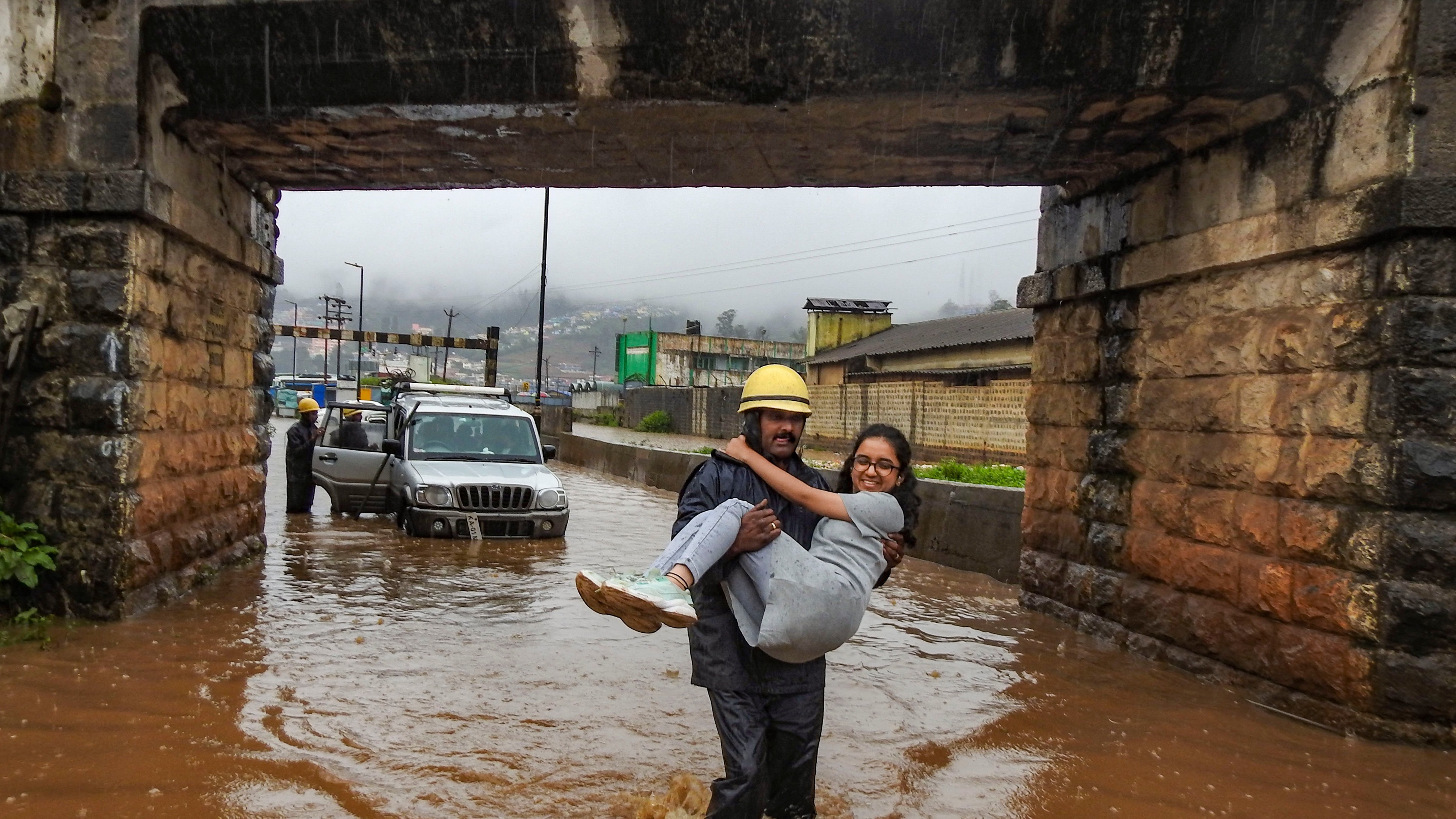 Eight Bengaluru tourists rescued from partially-submerged vehicle in rain-hit Ooty