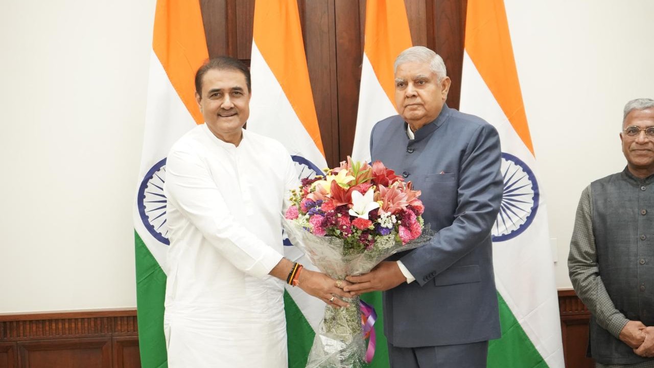 Praful Patel takes oath as Rajya Sabha member