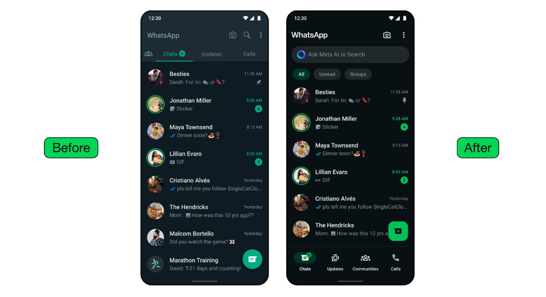 Dark mode is now a shade darker on WhatsApp.