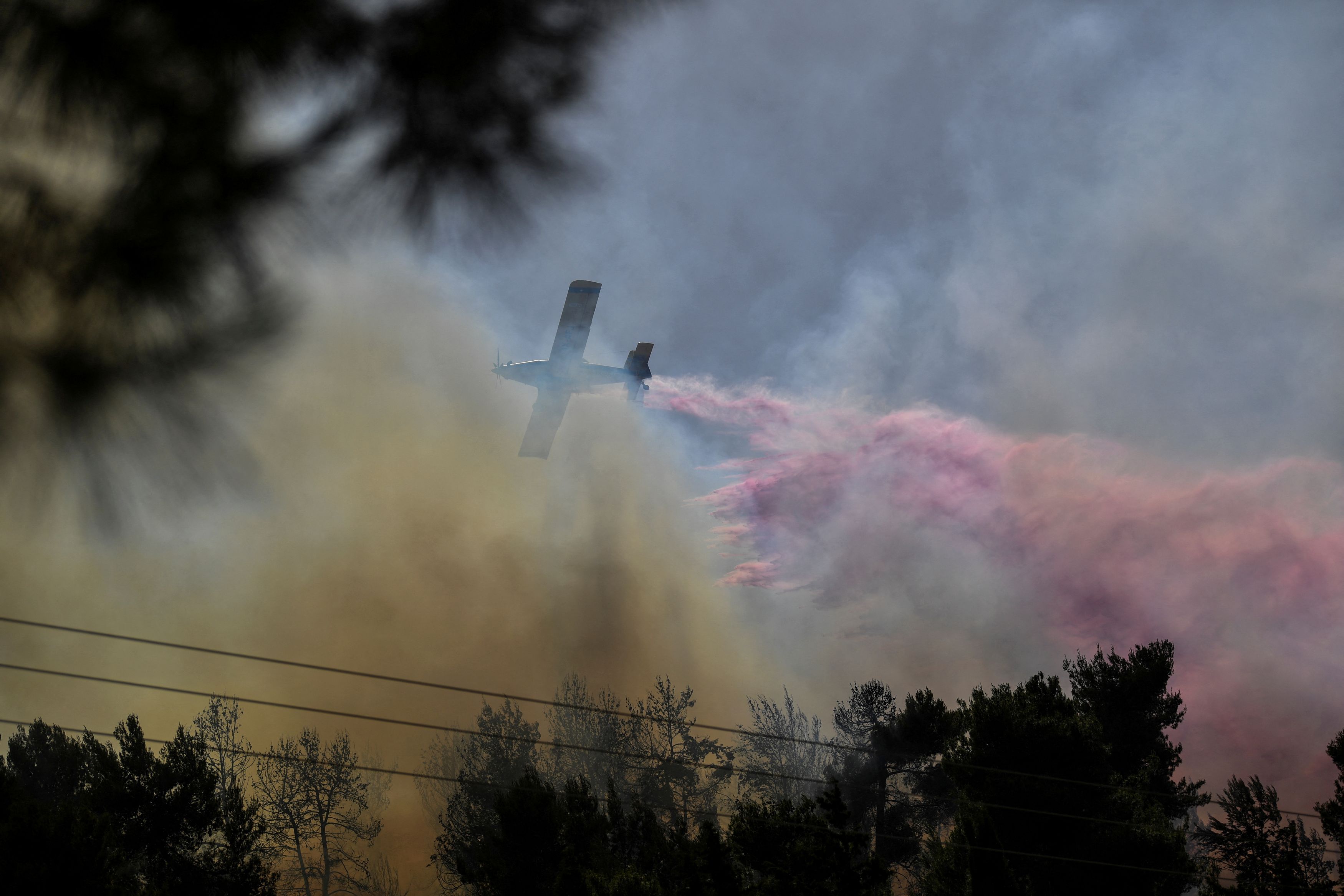 Fire following over border rockets launching to Israel from Lebanon, amid ongoing cross-border hostilities between Hezbollah and Israeli forces, in northrn Israel. 