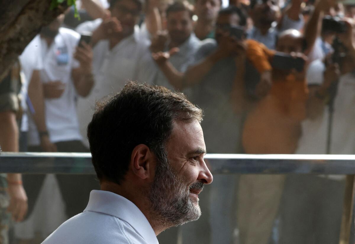 Rahul Gandhi   arrives at the Congress party headquarters in New Delhi, India, June 4, 2024.