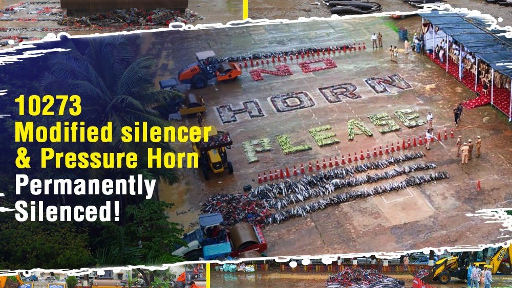 Mumbai traffic cops destroy over 10,000 pressure horns, modified silencers as part of drive