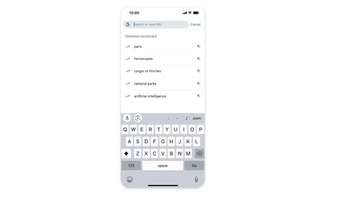 Trending search feature.