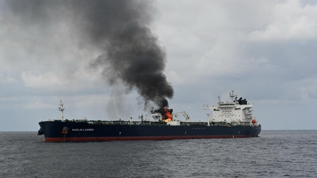 Ship captain reports five missiles landed near his vessel northwest of Yemen's Hodeidah