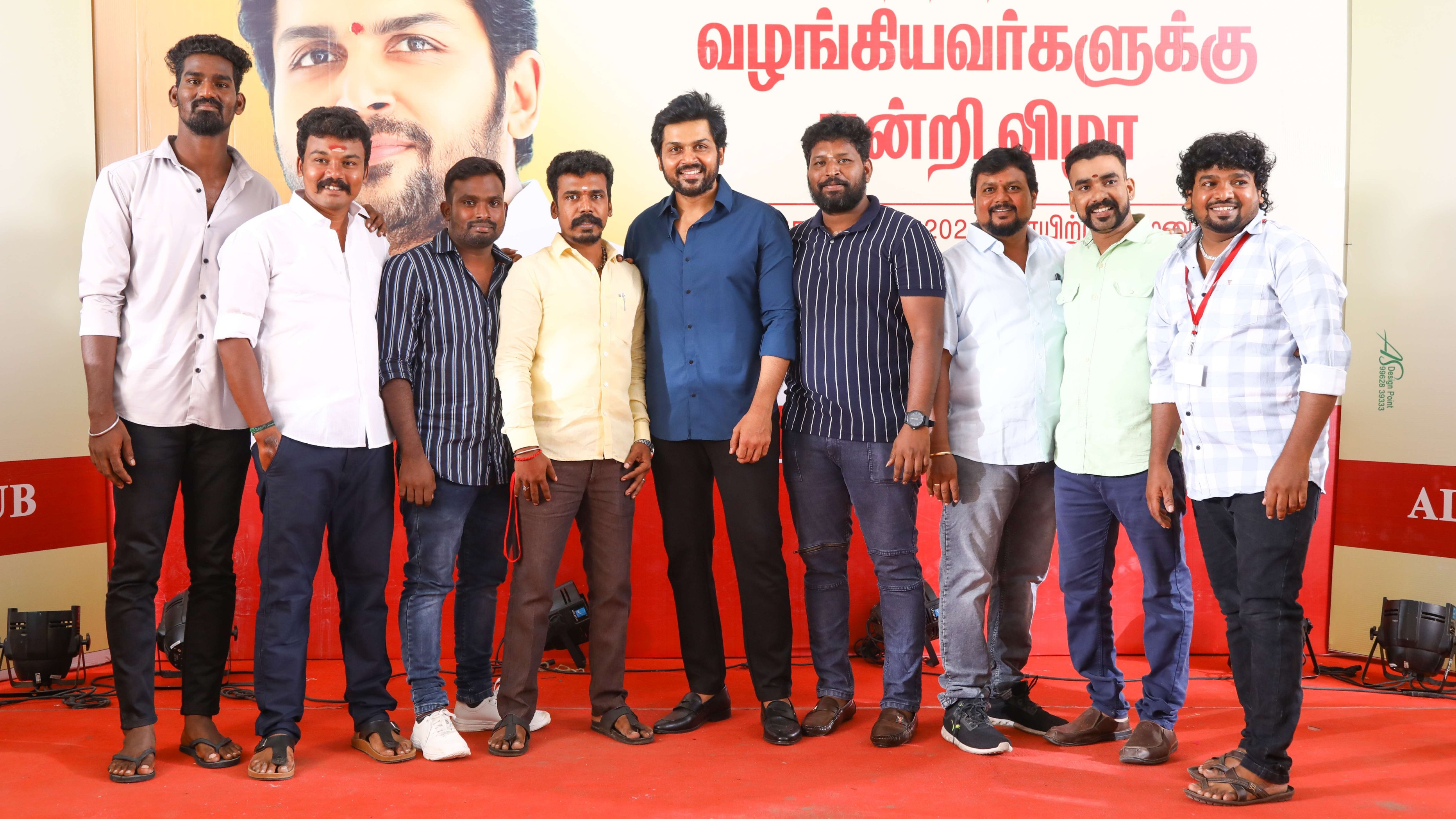 Karthi poses with his fans during a meet-and-greet event in Chennai.