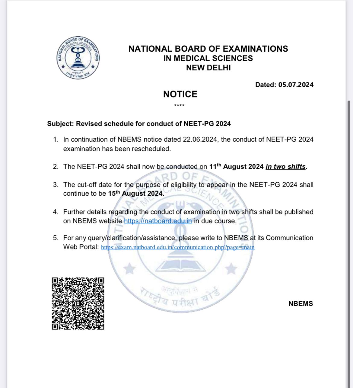 A photo of the notice.