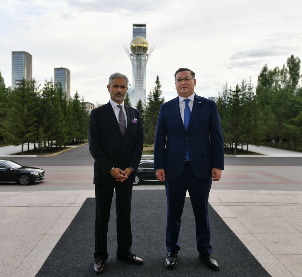External Affairs Minister S Jaishankar on Tuesday met Deputy Prime Minister of Kazakhstan Murat Nurtleu