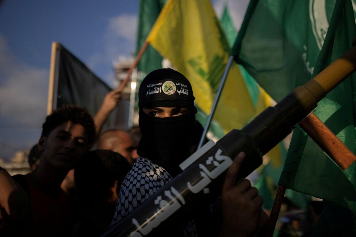Demonstrators protest to condemn the assassination of Hamas leader Ismail Haniyeh in Iran, in Sidon, Lebanon, July 31, 2024.