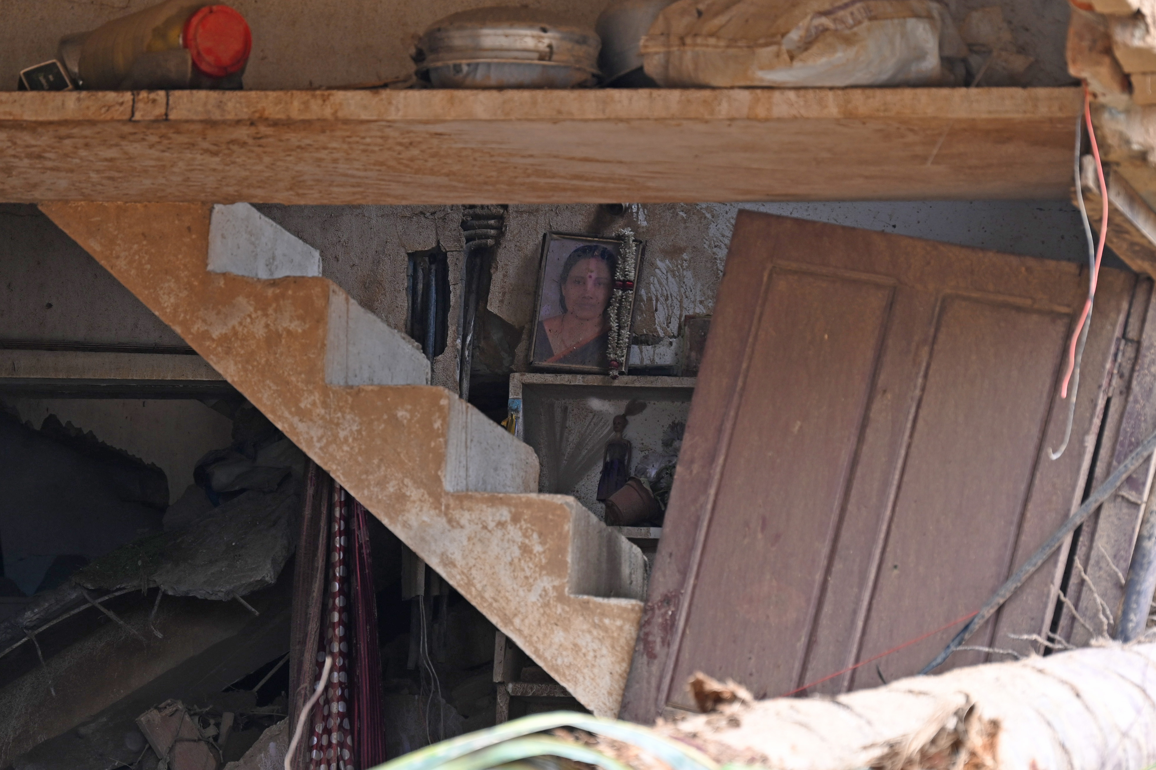A view inside a damaged house at a settlement 3km uphill from Mundakkai epicenter of the devastating landslide in Wayanad, on Saturday, August 03, 2024. 