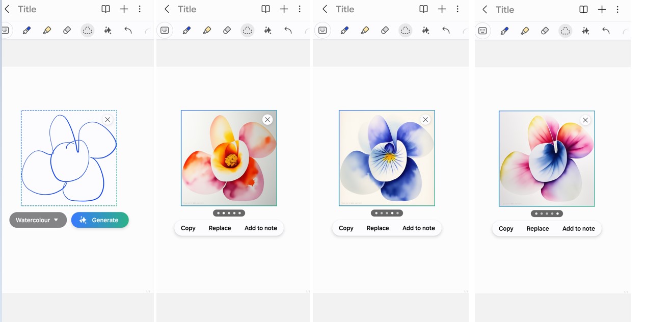 Sketch to image feature on the Galaxy Z Fold6.