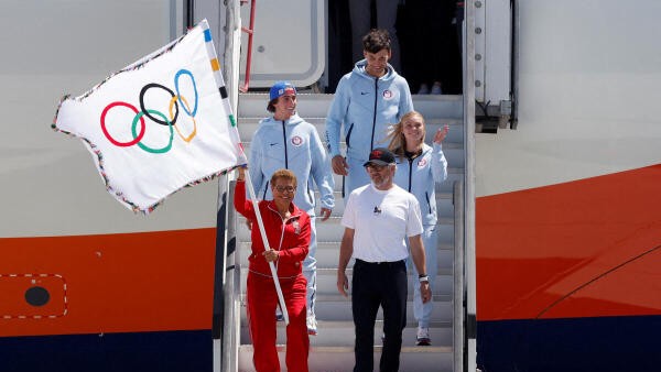 Olympic flag arrives in Los Angeles, host city for 2028 Games