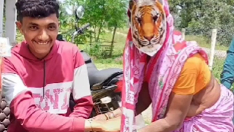 Women don tiger masks to tie rakhis to men in villages, towns surrounding MP's Pench Tiger Reserve