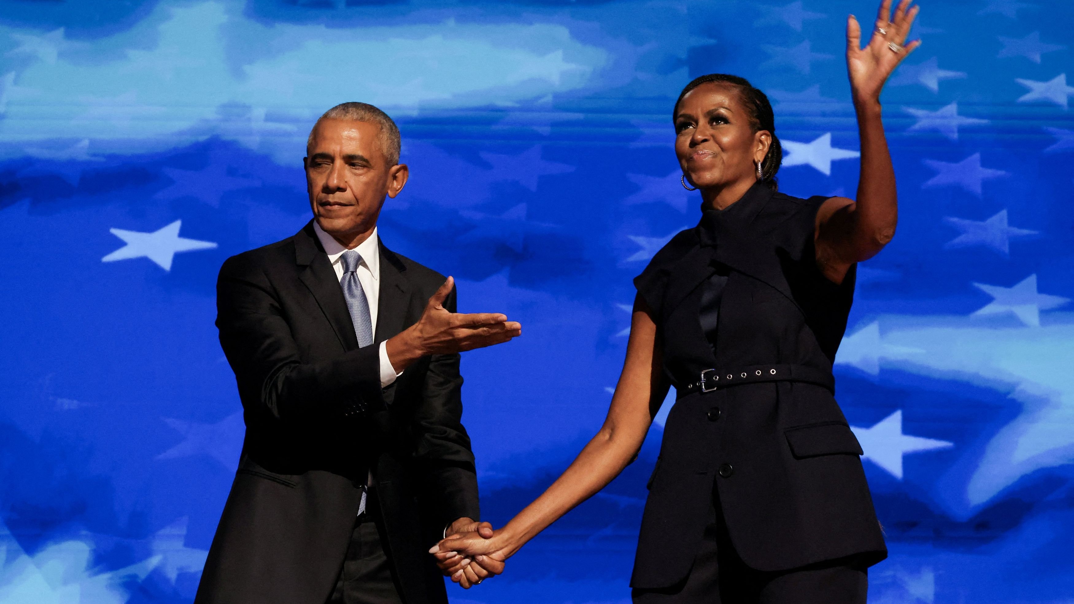 'I am the only person stupid enough to speak after Michelle': Barack Obama