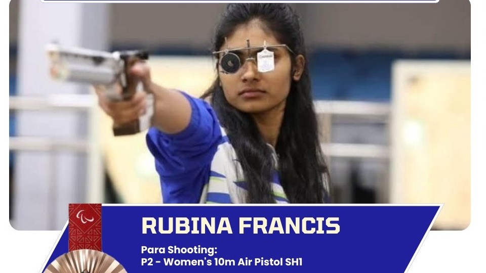 Paralympics: Rubina Francis wins bronze in air pistol SH1 event, fourth medal for India in shooting