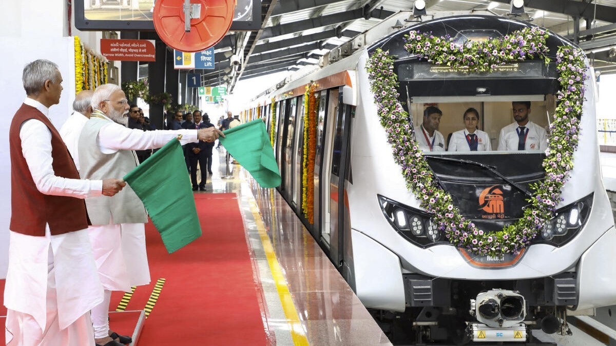 PM Modi flags off phase II of Metro connecting Ahmedabad and Gandhinagar